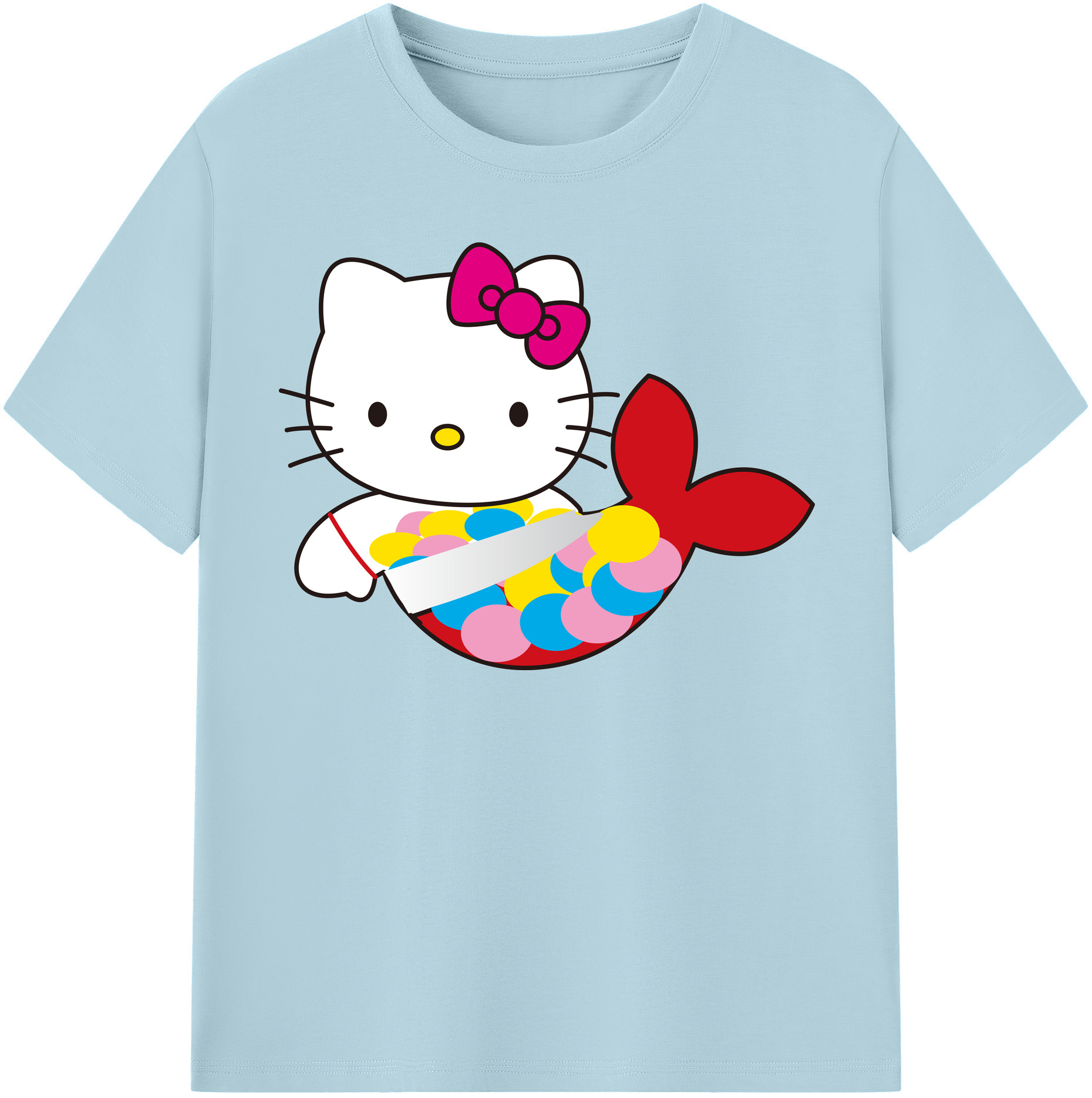 （画像用） Hello Kitty ハローキティ 綿100％半袖Tシャツ（フロントプリント）